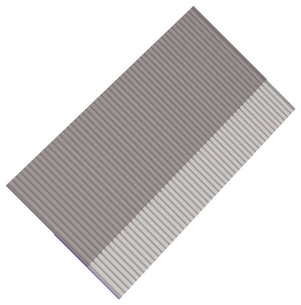 Diagonalt stribet rektangulært ark med en mørkere brun øvre sektion og en lysere grå nedre sektion på en hvid baggrund.
