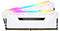 To Danish:<br><br>To hvide Corsair Vengeance RGB Pro RAM-moduler med lysende RGB-lys på oversiden, placeret ved siden af hinanden.