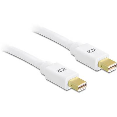 To kabel i hvid farve med Thunderbolt-teknologi og guldfarvet stik, placeret på en hvid baggrund.