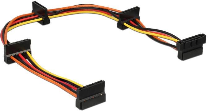 Delock Strøm Tilslutningskabel [1x - 4x ] 40 cm Flerfarvet-0