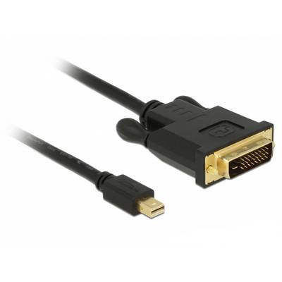 Delock Mini-display-port / DVI Tilslutningskabel Mini DisplayPort-stik, DVI-D 24+1-pol. Stik 1 m Sort 83988 forgyldte st