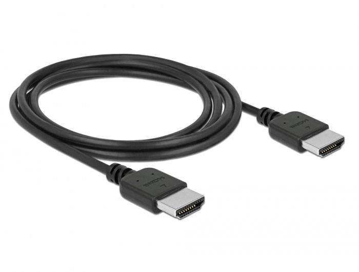 Sort HDMI-kabel med to stik, velegnet til overførsel af lyd- og videosignaler mellem enheder.