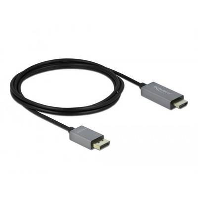Delock DisplayPort / HDMI Tilslutningskabel DisplayPort-stik, HDMI-A-stik 2 m Sort, Grå 85929 forgyldte stik, 4K UHD Dis