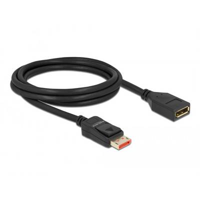 Sort DisplayPort-kabel med han- og hunstik, velegnet til tilslutning af enheder med DisplayPort-interface.