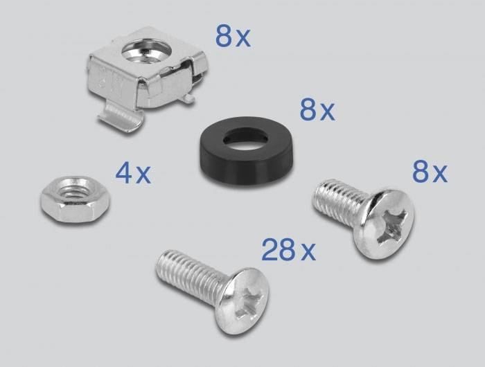 Delock 42632 19 tommer Netværksskab-indstikssystem 4 U Sort-4