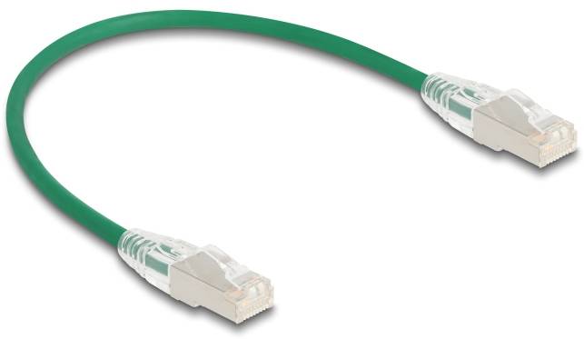 Grønt Ethernet-netværkskabel med to RJ-45-stik i enderne.