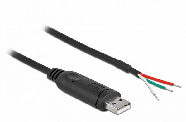USB-kabel med blottede ledninger ienden, velegnet til DIY-projekter og elektroniske reparationer.