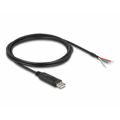 Sort USB-kabel med åben endemontering, klar til brugerdefinerede elektriske tilslutninger.