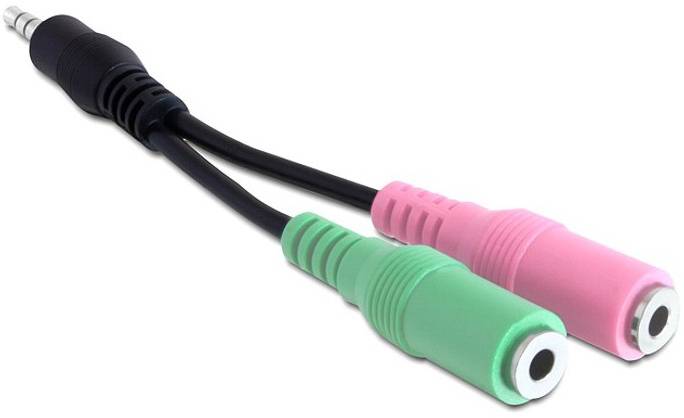 Delock 65344 Jack Audio Tilslutningskabel [1x Jackstik 3,5 mm - 1x Jacktilslutning 3,5 mm] 10 cm Flerfarvet-1