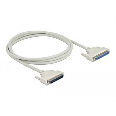 Et gråt parallelt kabel med to 36-benede Centronics-stik, velegnet til tilslutning af printere til ældre computere.