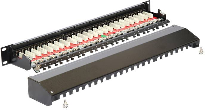 Delock 43320 Patch-panel 483 mm (19") CAT 6A 1 U Sort med stik-2