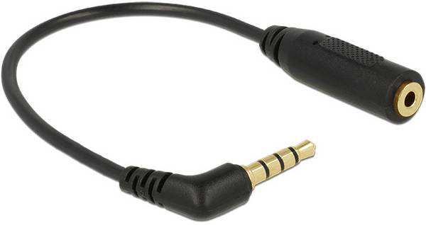 Delock 65673 Jack Audio Tilslutningskabel [1x Jackstik 3,5 mm - 1x Jacktilslutning 2,5 mm] 0.175 m Sort