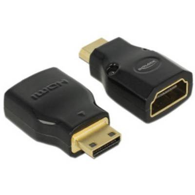 To HDMI- og DisplayPort-adaptere i sort. Den ene viser forbindelsespindene, den anden viser stikketseside.