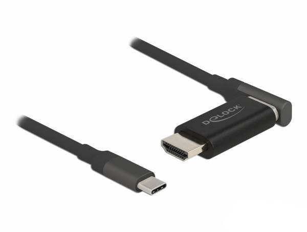 Delock USB / HDMI Tilslutningskabel USB-C® stik, HDMI-A-stik 1.2 m Sort 66685 4K UHD, forgyldte stik USB-C kabel