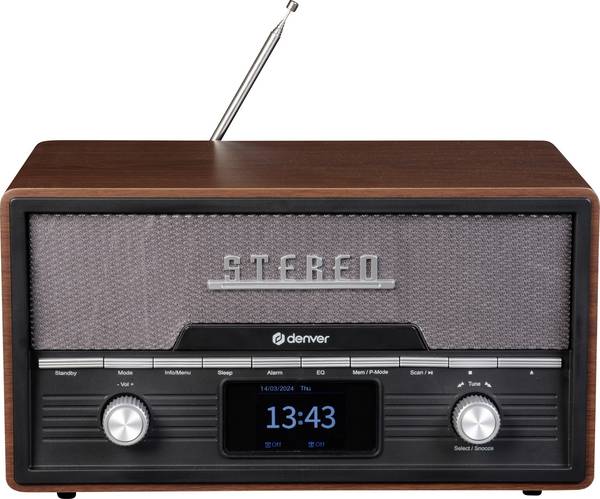 Bordradio Denver MDA-525DW DARK WOOD DAB+, FM   Træbrun (silkemat)