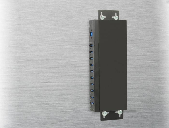 Delock 63919 USB-hub 10 porte USB-A, DC-stik 3,5 mm USB 3.2 Gen1 5 GBit/s Sort 63919-3