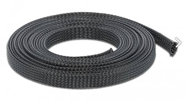 Delock 18849 18849 Strømpeflexslange Sort Polyester  5 m 8 til 24 mm 1 stk