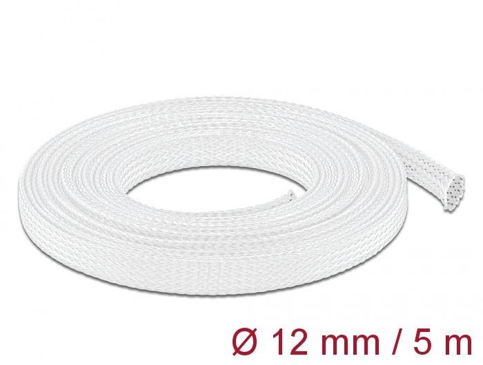 Delock 20694 20694 Strømpeflexslange Hvid Polyester 5 m 8 til 24 mm 1 stk-1
