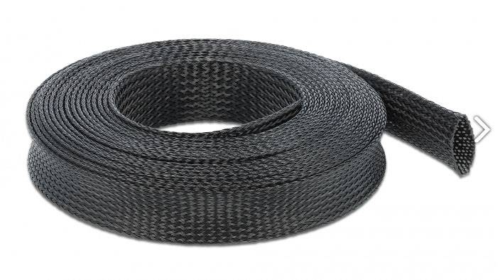 Delock 18851 18851 Strømpeflexslange Sort Polyester 5 m 18 til 35 mm 1 stk
