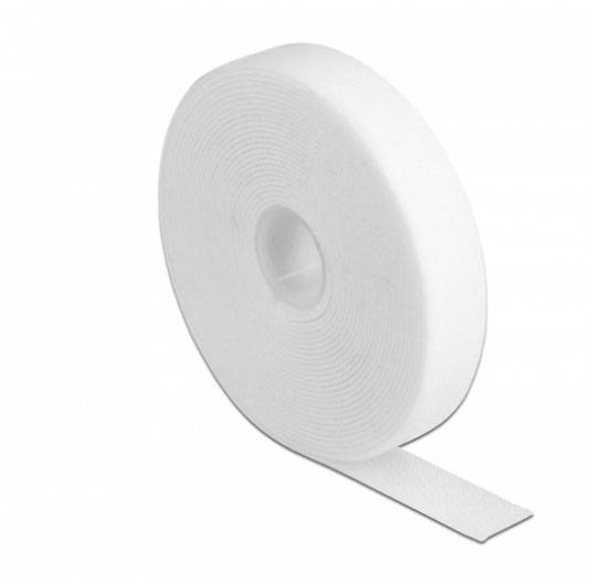 Delock 18381 Burrebånd til samling (L x B) 5 m x 20 mm Hvid 1 stk