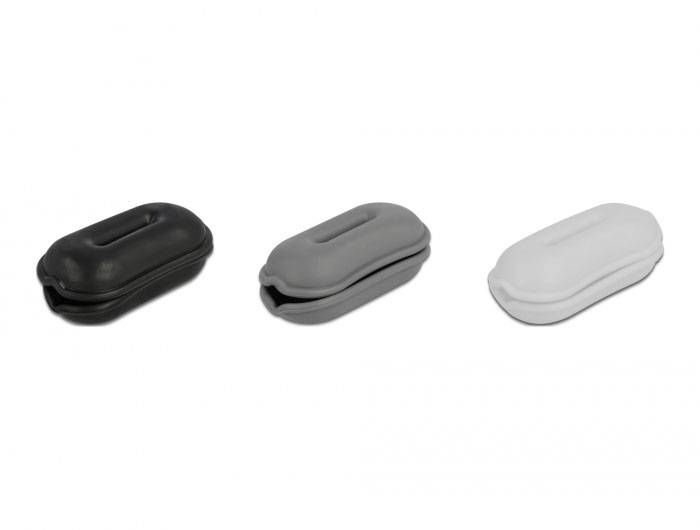Delock Omviklerclip 18335 Bundt-Ø-område 3 mm (max) Sort, Grå, Hvid 1 Set-2