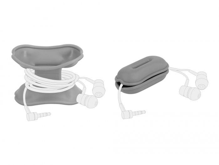 Delock Omviklerclip 18335 Bundt-Ø-område 3 mm (max) Sort, Grå, Hvid 1 Set-3