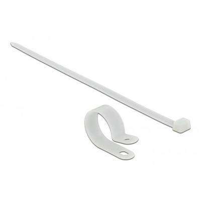 Delock Kabelbinder Kabelholder Skruebar 18875 Bundt-Ø-område 25.4 mm (max) halogenfrit Hvid 1 stk-0