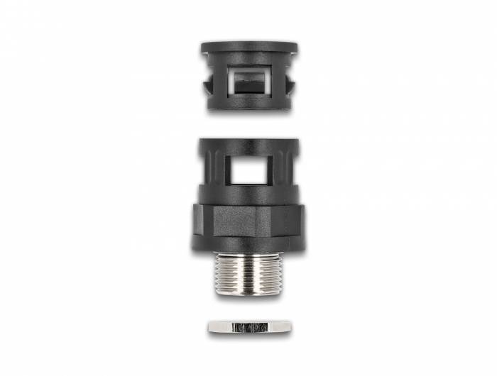 Delock 60455 Vandtæt M25 Messing , Plastic Sort 1 stk-3