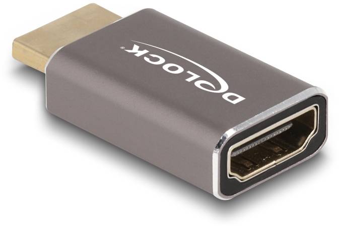 En HDMI-adapter med et USB-C-stik på den ene side og et HDMI-stik på den anden side, velegnet til video- og lydoverførsel.