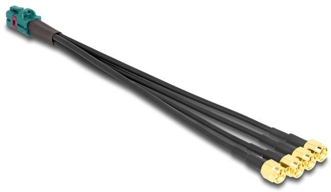 Delock WLAN-antenner Tilslutningskabel [1x Fakra-bøsning - 4x SMA-stik] 0.2 m Sort-2