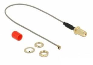 Delock WLAN-antenner Tilslutningskabel [1x SMA-tilslutning - 1x IPEX-stik] 0.2 m Grå-0