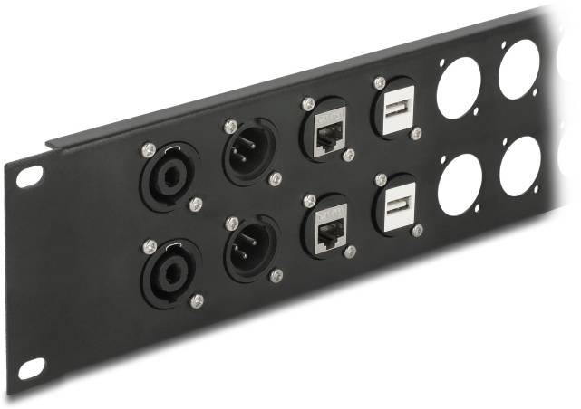 Delock 88055 Patch-panel 483 mm (19") 2 U Sort uden stik-3