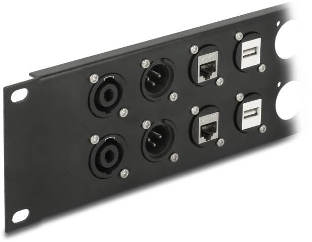 Delock 88054 Patch-panel 254 mm (10") 2 U Sort uden stik-3