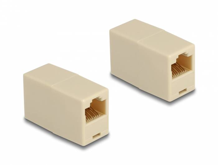 Delock RJ45 Netværk Adapter Kabel [1x RJ45-tilslutning - 1x RJ45-tilslutning] Beige-0