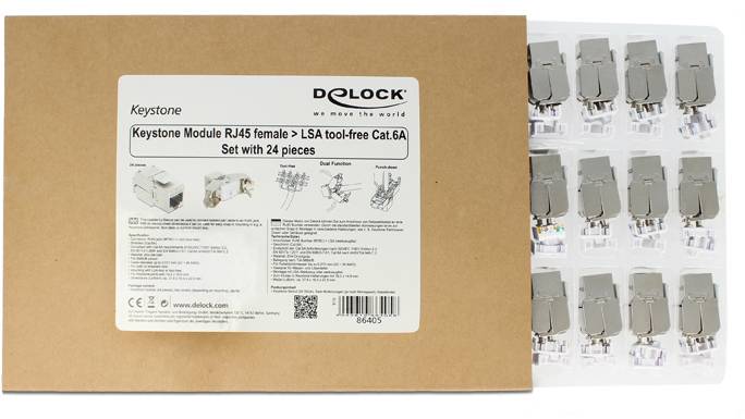 Delock 86405 RJ45-indbygget modul Keystone CAT 6A 1 stk-4