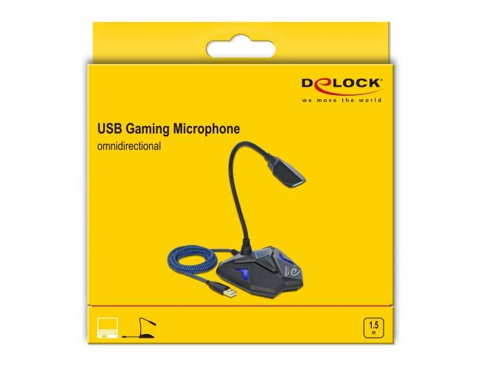 Clip-on mikrofon Sangmikrofon Delock 66330 Overførselstype:USB Inkl. kabel-4