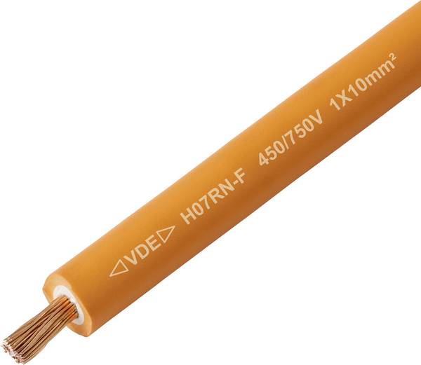 TRU COMPONENTS TC-13537048 Gummikabel H07RN-F 1 x 10 mm² Orange Metervare