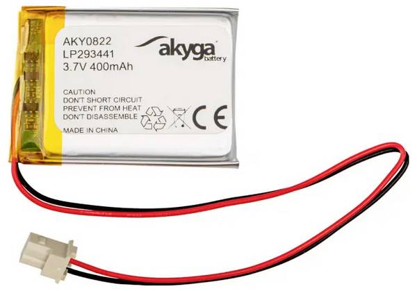 Akyga LP293441 Batteripakke  Batteristørrelse: Specialbatteri  LiPo 3.7 V 400 mAh
