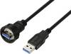 USB 3.0-stik på stik, IP67 (gevind), kabel 0,5 m. TC-E13T-MU3-MWA/NWA-0.5PV-S Vandtæt plastkabel TC-13543560 TRU COMPONENTS Indhold: 1 stk
