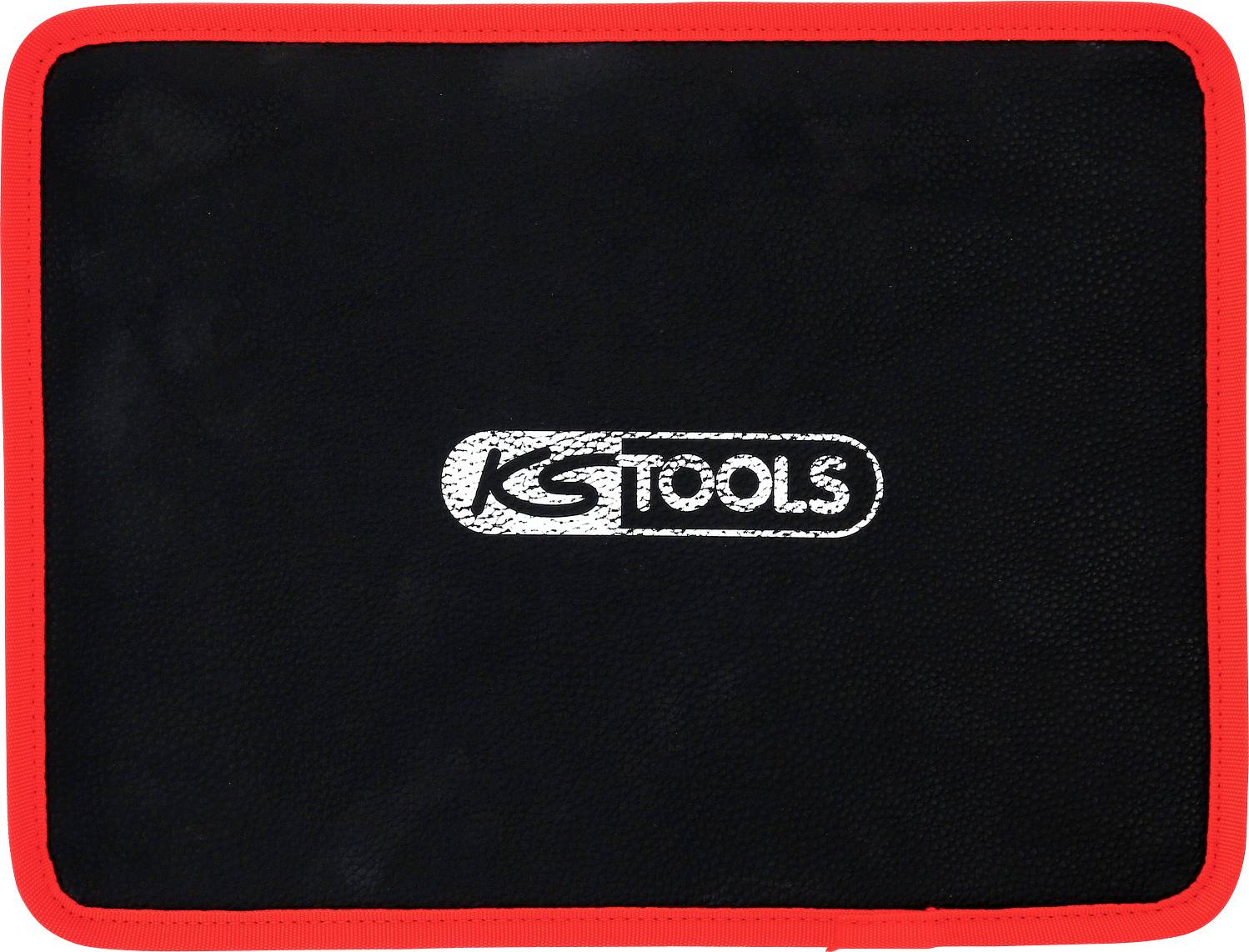 Et sort måtte med rød kant, med logoet 'KS Tools' i hvid skrift i midten.