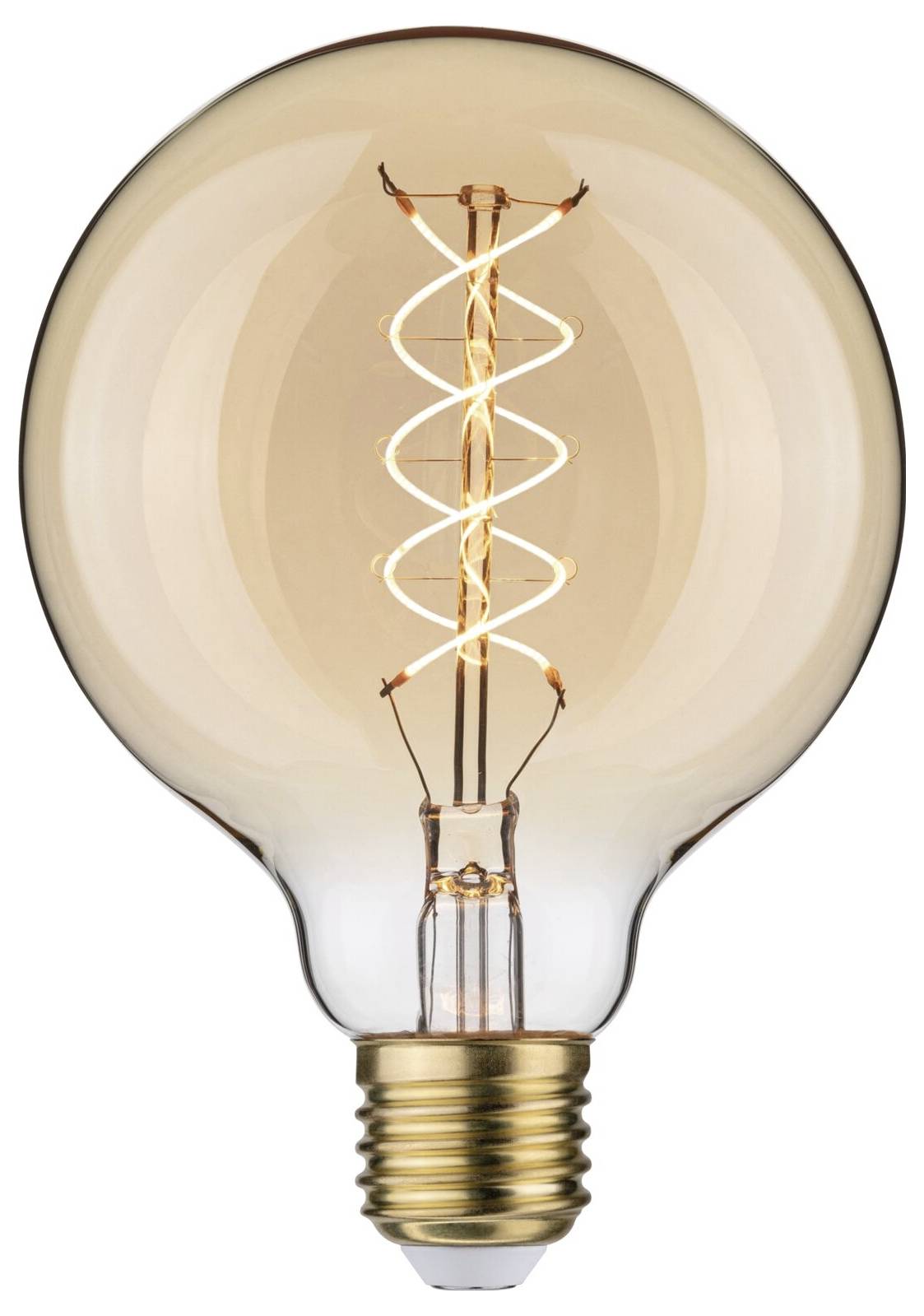 Et klassisk glødepærer med synligt, spiralformet glødetråd tænder. Den symboliserer en idé eller innovation.