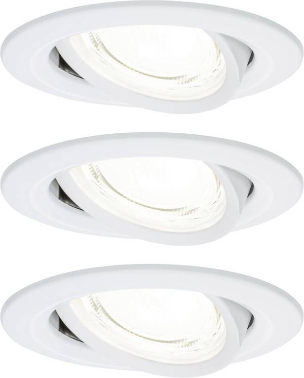 Paulmann 92455 Nova Coin LED-indbygningslys Sæt med 3 stk.  LED (RGB)  2.8 W Hvid (mat)