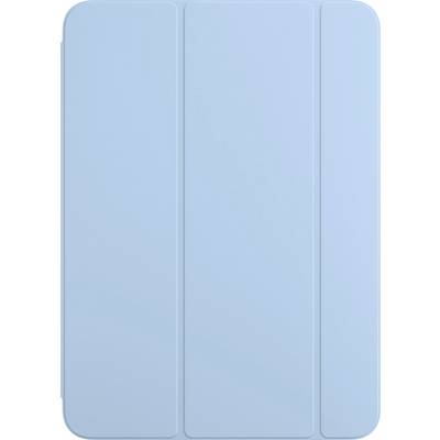 Et lyseblåt tablet-cover med et tredelt foldbart design, der dækker og understøtter enheden.
