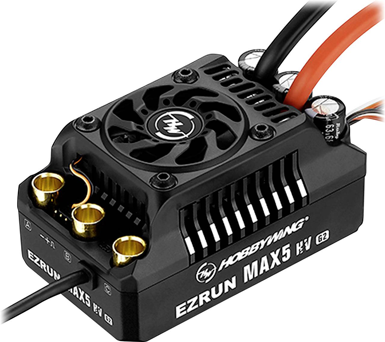 Hobbywing Ezrun MAX5 HV G2 Bilmodel brushless fartpilot Udholdenhed (maks.): 1600 A Motorlimit (turns): 56118