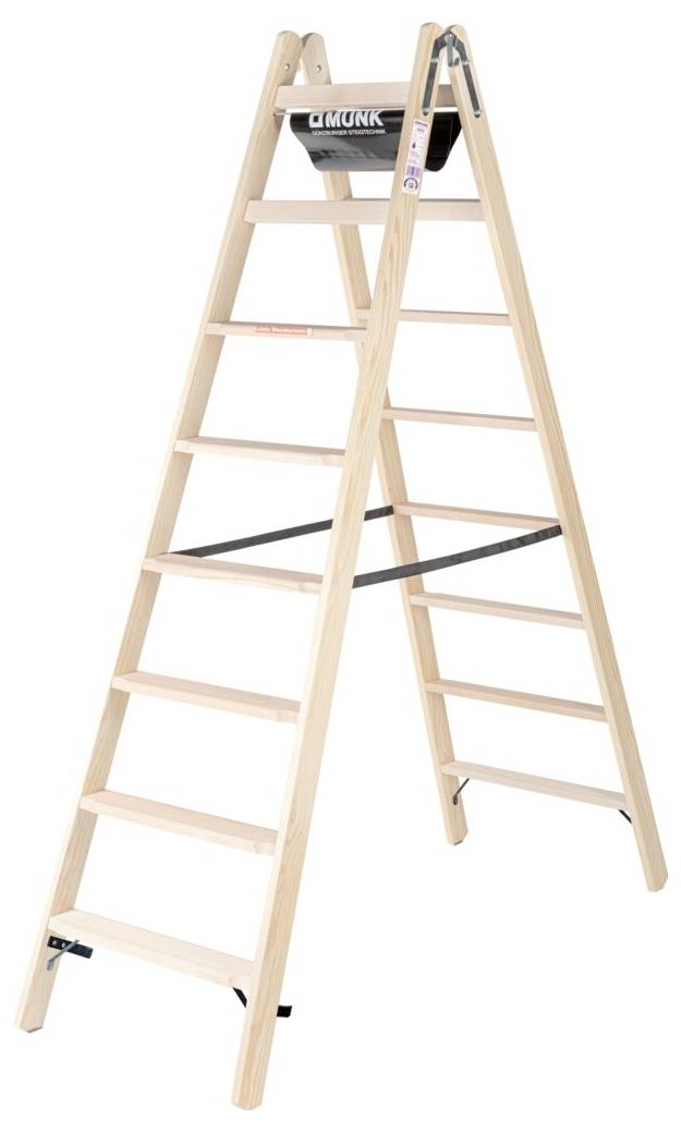 MUNK Günzburger Steigtechnik 033816 Træ Stufen-Stehleiter 14 kg