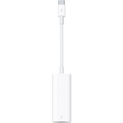 En hvid adapter med en USB-C-stik øverst og en anden tilslutning nederst, ofte brugt til forbindelsesudvidelser.