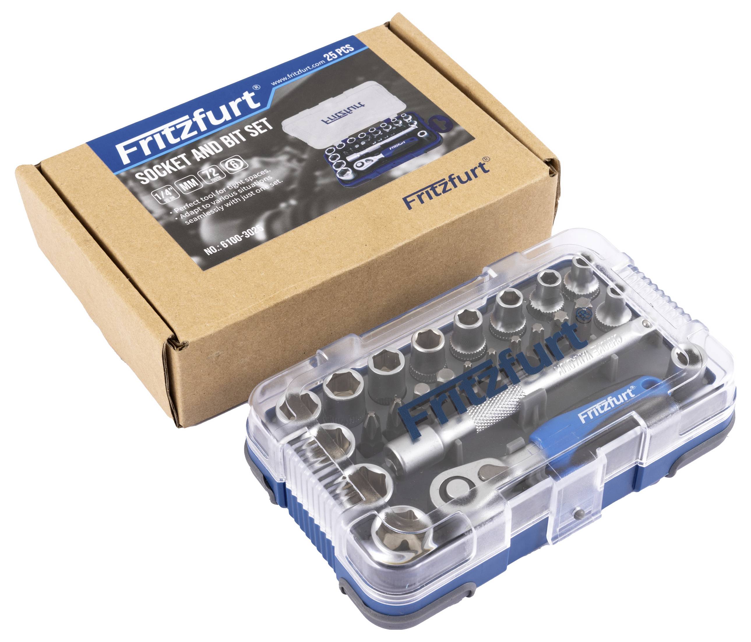 FRITZFURT Topnøglesæt Metrisk 1/4" (6,3 mm) 25 dele 6100-3025-8