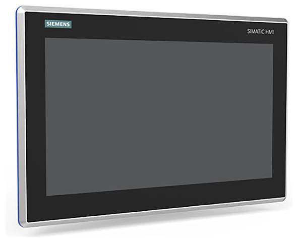 En Siemens SIMATIC HMI-skærm viser en tom displayflade.