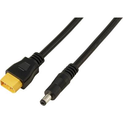 DC-stik 2,1/5,5 mm på XT60-kabel 0,5 M. TC-13619288 Sort TRU COMPONENTS Indhold: 1 stk-0