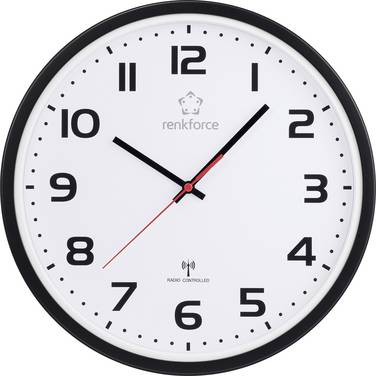 Renkforce RF-6826036 Radio Vægur 32 cm x 45.5 mm Weiß/Schwarz